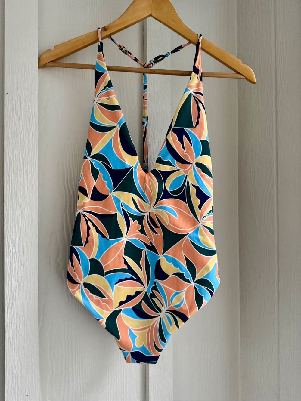 Onia One-Piece Swimsuit in Peach, Blue, Yellow, Green
